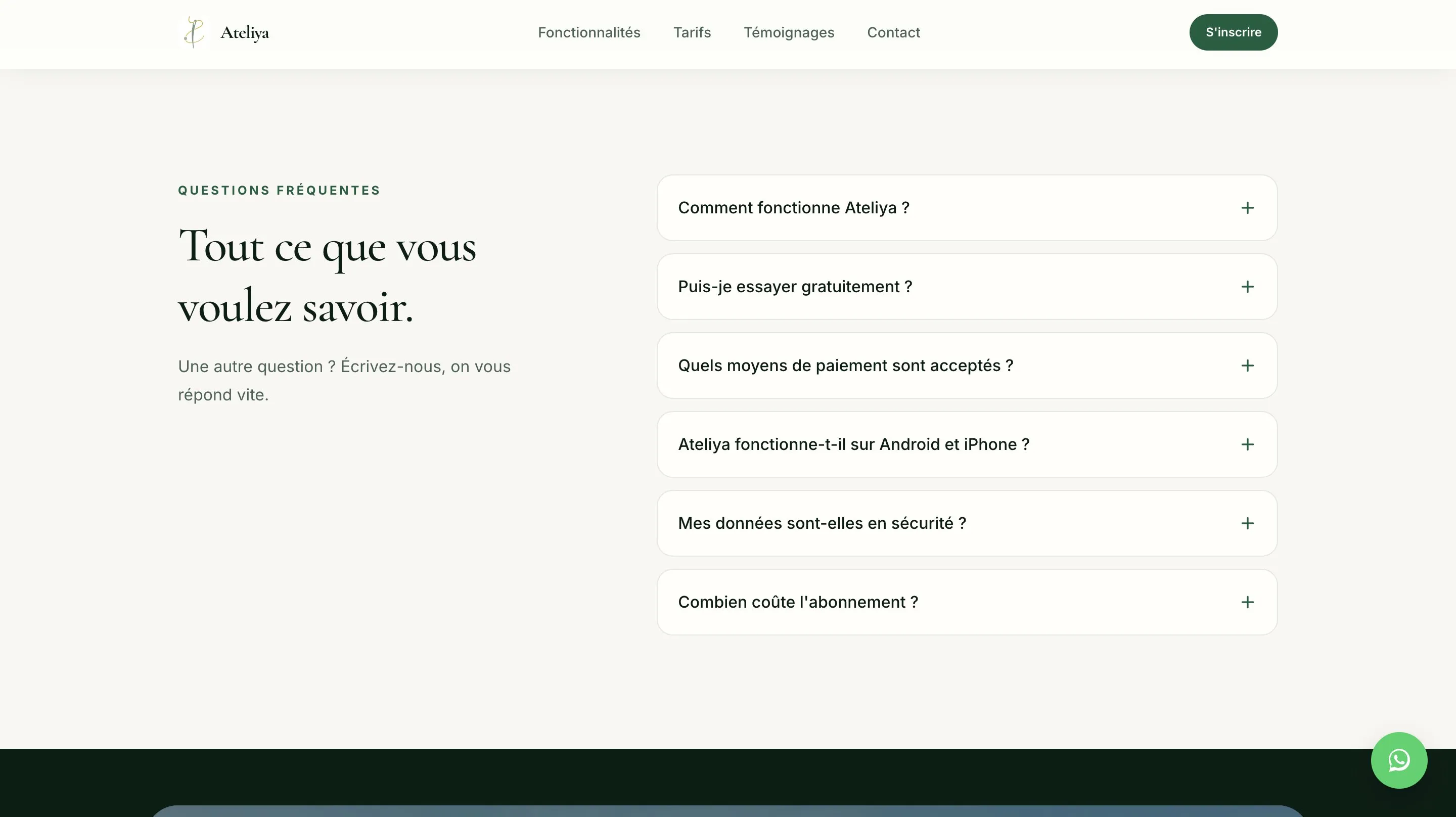 Questions fréquentes en accordéon : fonctionnement, essai gratuit, paiement, Android et iPhone, sécurité, prix